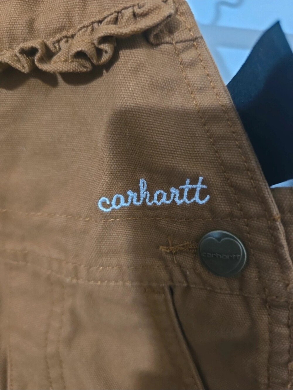 Carhartt Kids Brown Overalls with White Script Logo
